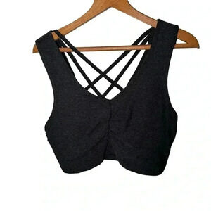 NWOT ZELLA DARK GREY CRISS CROSS SPORTS BRA XL